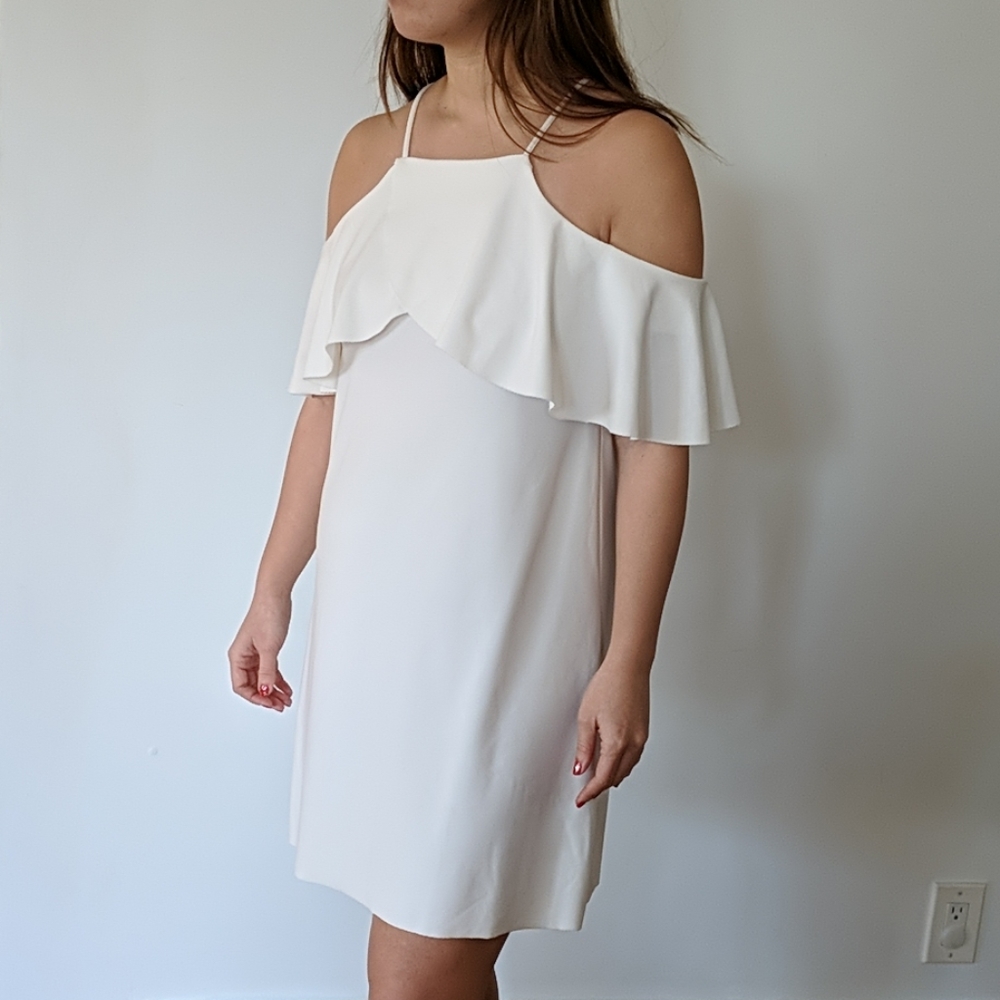Zara Off White Off Shoulder Dress